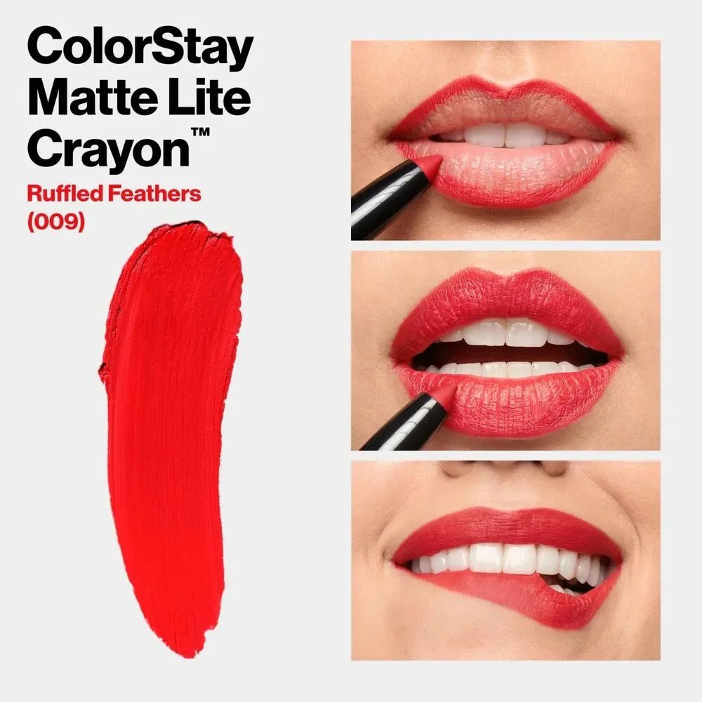 2x Revlon ColorStay Matte Lite Lip Crayon #009 Ruffled Feathers New Sealed